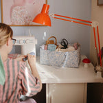 Panier de rangement couches & essentiels bébé | Fleurs bleues | Mushie