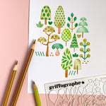 Pack 2 pochoirs de dessin - Fleurs & Oiseaux - Griffographe