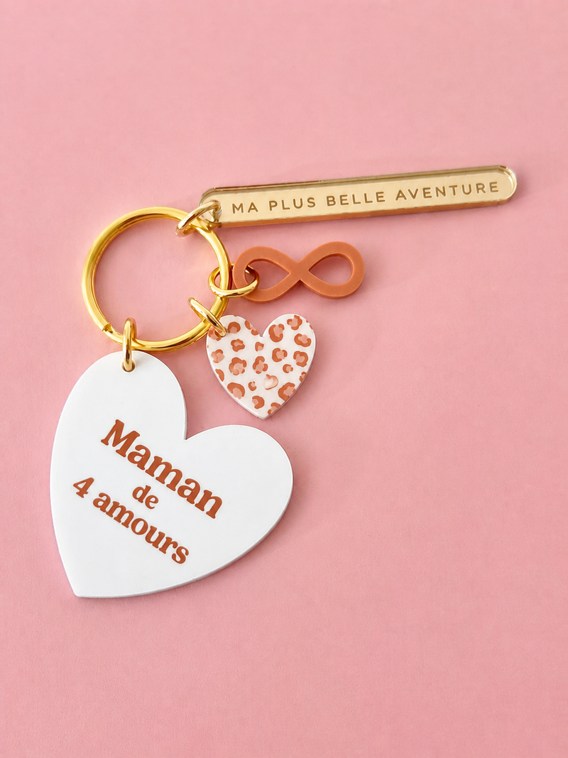 Porte-clés grigri Maman de 4 Amours | Print Your Love