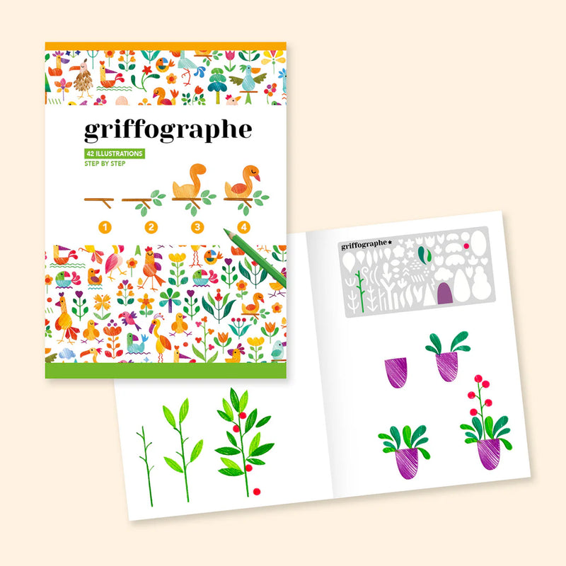 Livret tutoriels pochoirs - Fleurs & Oiseaux - Griffographe