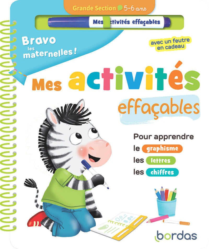 Cahier d'activités effaçables maternelle  — PS, MS ou GS | Bordas