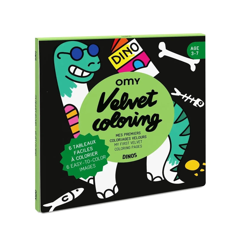 Coloriage velours x6 | Dinosaures | OMY - My Little Môme