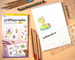 Pack 2 pochoirs de dessin - Kawaii - Griffographe