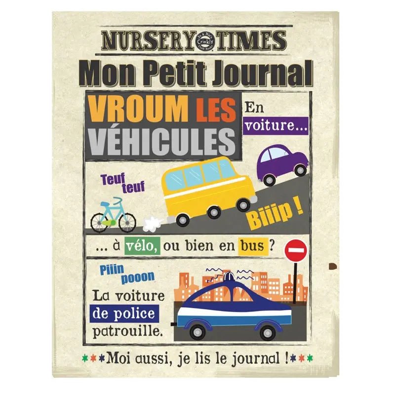 Journal bébé en tissu - "Vroum les véhicules" - My Little Môme
