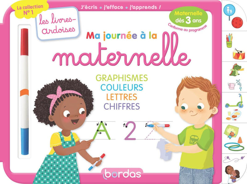 Livre-ardoise | Ma journée à la maternelle | Bordas