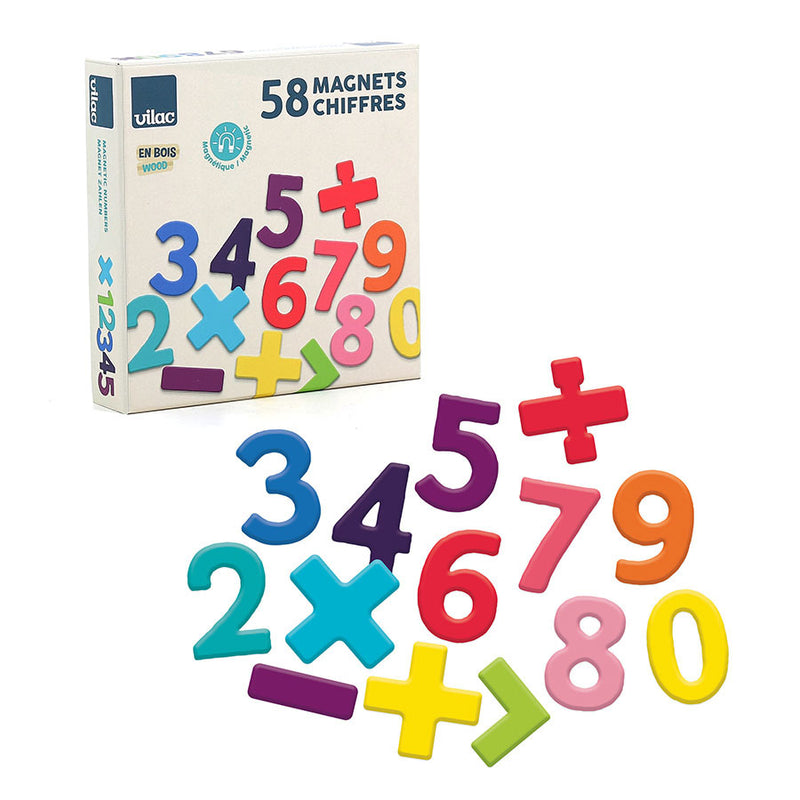 Coffret de magnets en bois | 58 chiffres | Vilac