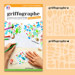Pack 2 pochoirs de dessin - Fleurs & Oiseaux - Griffographe