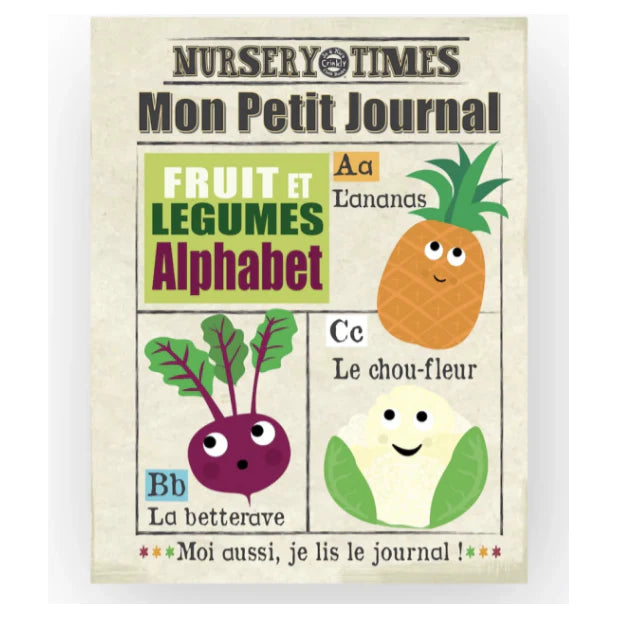 Journal bébé en tissu - " Fruits et légumes"