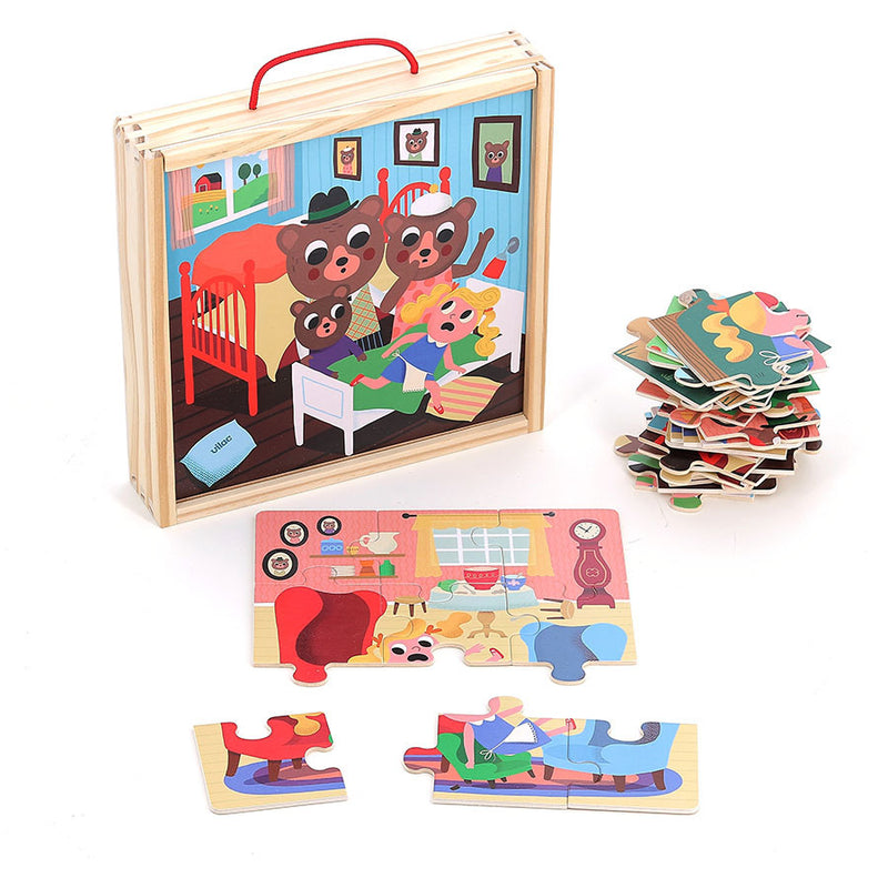 Coffret de 4 puzzles en bois | Boucle d'or | Vilac